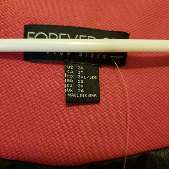 Forever 21 Women's Plus 3X 🆕 Hot Pink Career Drape Zipper Pocket Blazer Jacket - Picture 7 of 8